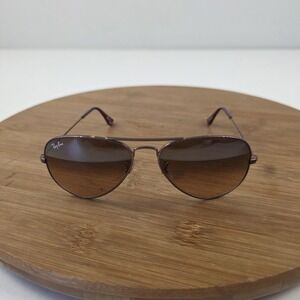 Ray-Ban Sunglasses Womens 52-14 Purple Brown Aviator Gradient Tinted Metal